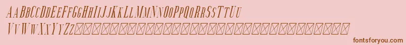 Fonte Aguero Serif Italic – fontes marrons em um fundo rosa