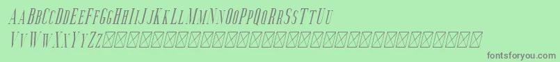 Aguero Serif Italic-fontti – harmaat kirjasimet vihreällä taustalla