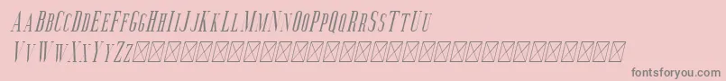 Fonte Aguero Serif Italic – fontes cinzas em um fundo rosa