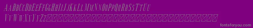 Fonte Aguero Serif Italic – fontes cinzas em um fundo violeta