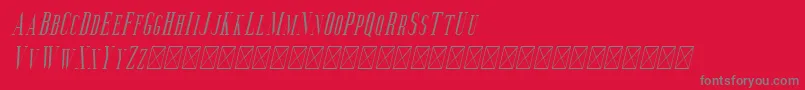 Fonte Aguero Serif Italic – fontes cinzas em um fundo vermelho