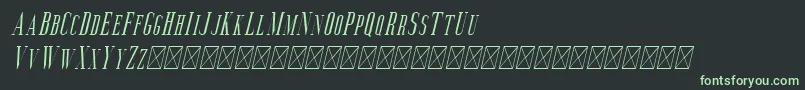 Aguero Serif Italic-fontti – vihreät fontit mustalla taustalla