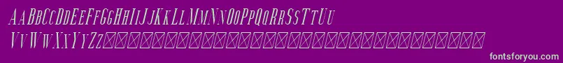 フォントAguero Serif Italic – 紫の背景に緑のフォント
