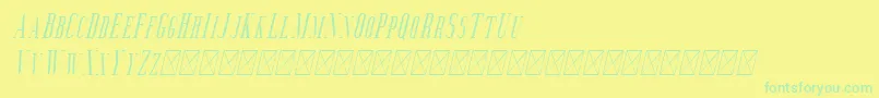 Czcionka Aguero Serif Italic – zielone czcionki na żółtym tle