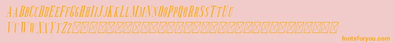 フォントAguero Serif Italic – オレンジの文字がピンクの背景にあります。