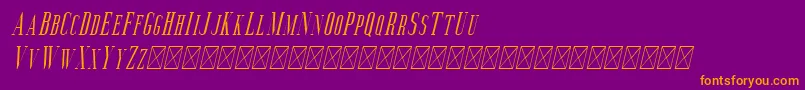 Aguero Serif Italic-fontti – oranssit fontit violetilla taustalla