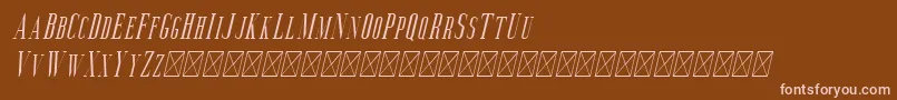 Aguero Serif Italic-fontti – vaaleanpunaiset fontit ruskealla taustalla