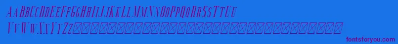 Czcionka Aguero Serif Italic – fioletowe czcionki na niebieskim tle