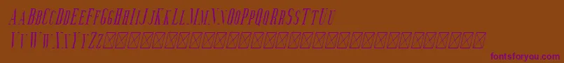 Aguero Serif Italic-fontti – violetit fontit ruskealla taustalla