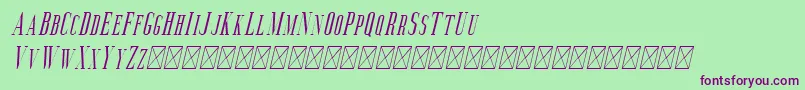 フォントAguero Serif Italic – 緑の背景に紫のフォント