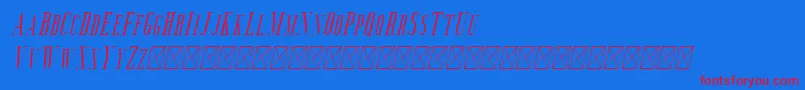 Fonte Aguero Serif Italic – fontes vermelhas em um fundo azul