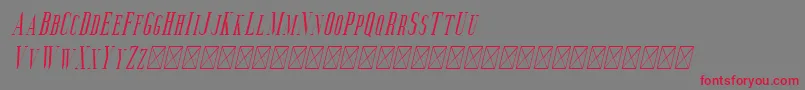 Fonte Aguero Serif Italic – fontes vermelhas em um fundo cinza