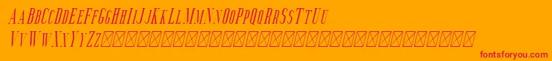 Fonte Aguero Serif Italic – fontes vermelhas em um fundo laranja