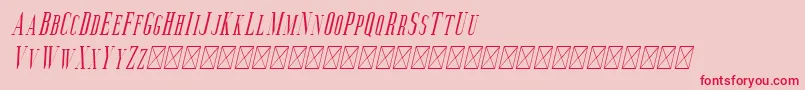 Fonte Aguero Serif Italic – fontes vermelhas em um fundo rosa