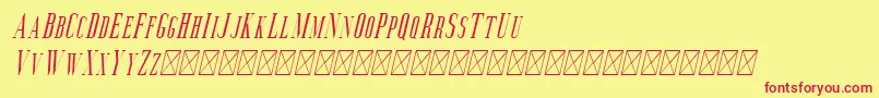Fonte Aguero Serif Italic – fontes vermelhas em um fundo amarelo