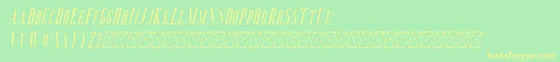 Fonte Aguero Serif Italic – fontes amarelas em um fundo verde