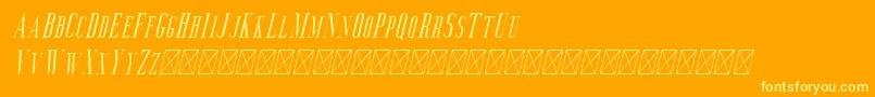 Fonte Aguero Serif Italic – fontes amarelas em um fundo laranja