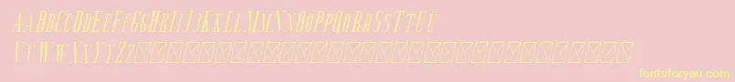 フォントAguero Serif Italic – 黄色のフォント、ピンクの背景