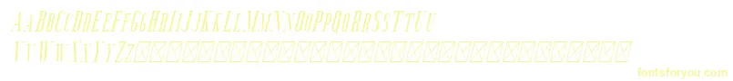 フォントAguero Serif Italic – 白い背景に黄色の文字