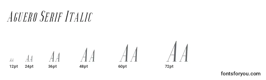 Tamaños de fuente Aguero Serif Italic (118884)