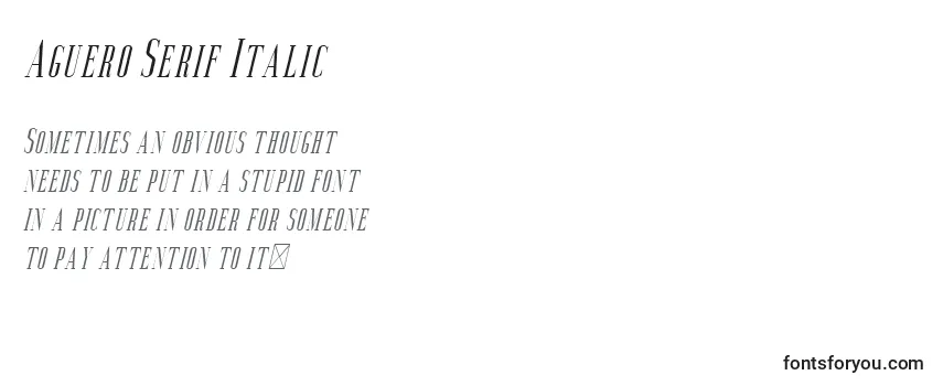 Aguero Serif Italic (118884) -fontin tarkastelu