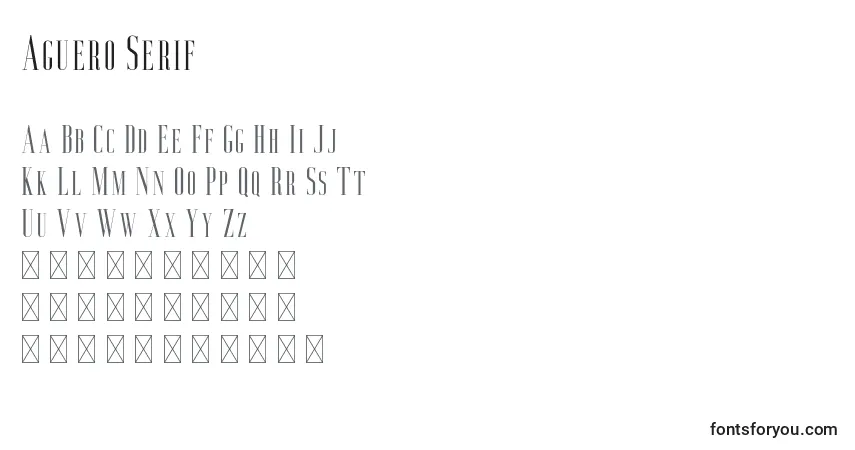 Schriftart Aguero Serif – Alphabet, Zahlen, spezielle Symbole