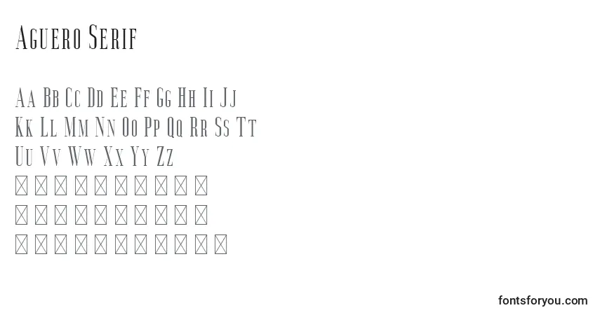 Schriftart Aguero Serif (118886) – Alphabet, Zahlen, spezielle Symbole