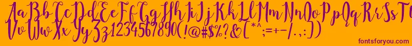 Agustina Demo-Schriftart – Violette Schriften auf orangefarbenem Hintergrund