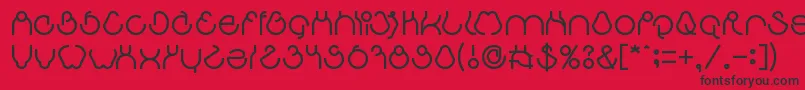 aha experience-Schriftart – Schwarze Schriften auf rotem Hintergrund