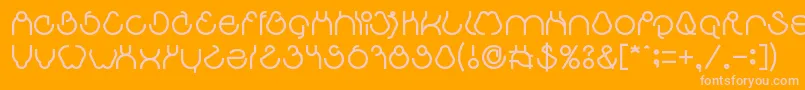 aha experience-Schriftart – Rosa Schriften auf orangefarbenem Hintergrund