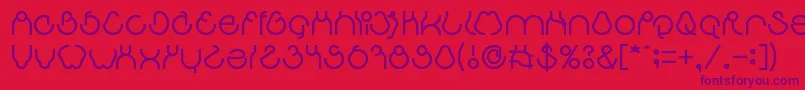 aha experience-Schriftart – Violette Schriften auf rotem Hintergrund