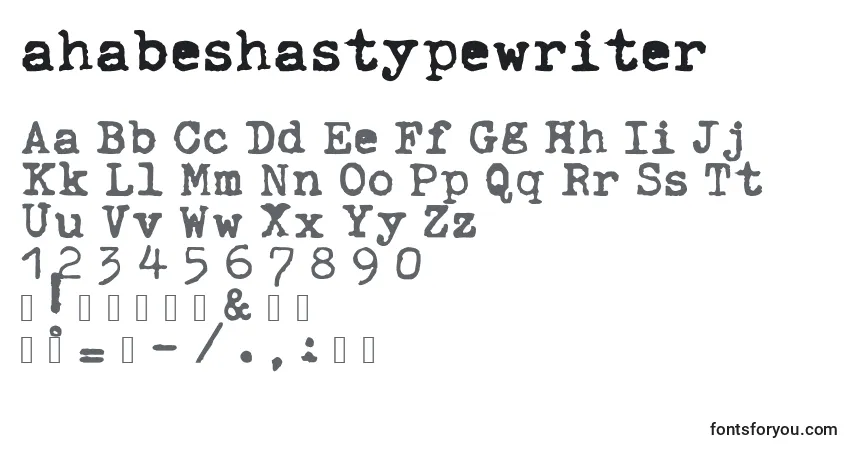 Ahabeshastypewriter-fontti – aakkoset, numerot, erikoismerkit