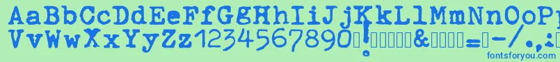 ahabeshastypewriter Font – Blue Fonts on Green Background