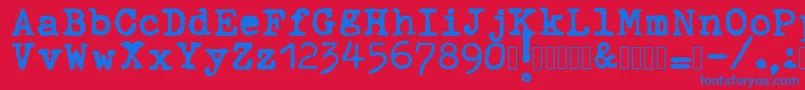 ahabeshastypewriter Font – Blue Fonts on Red Background