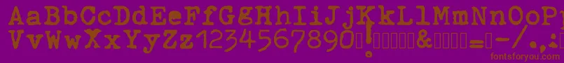 ahabeshastypewriter Font – Brown Fonts on Purple Background