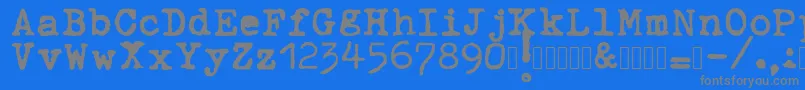 ahabeshastypewriter Font – Gray Fonts on Blue Background