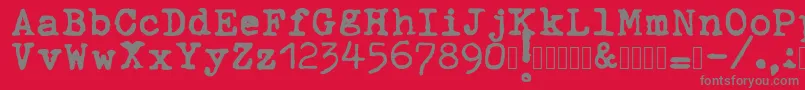 ahabeshastypewriter Font – Gray Fonts on Red Background