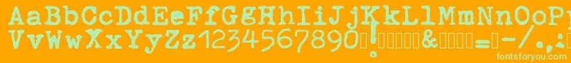 ahabeshastypewriter Font – Green Fonts on Orange Background