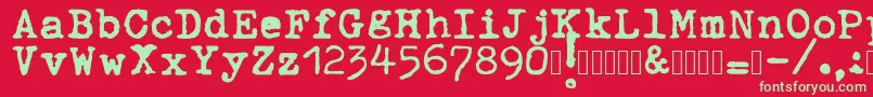 ahabeshastypewriter Font – Green Fonts on Red Background