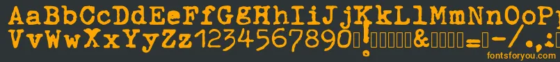 ahabeshastypewriter Font – Orange Fonts on Black Background