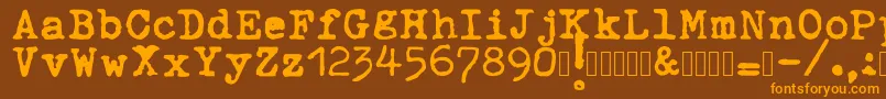 ahabeshastypewriter Font – Orange Fonts on Brown Background