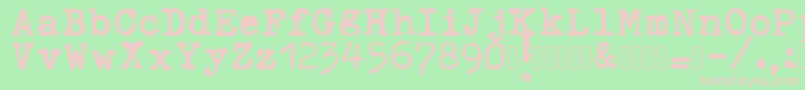 ahabeshastypewriter Font – Pink Fonts on Green Background