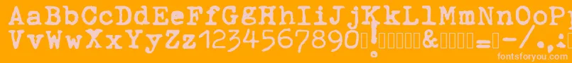 ahabeshastypewriter Font – Pink Fonts on Orange Background