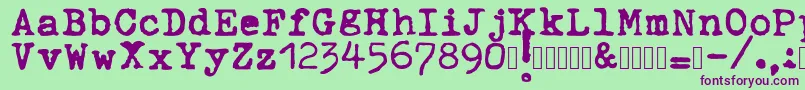 ahabeshastypewriter Font – Purple Fonts on Green Background