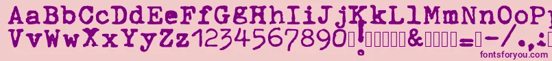 ahabeshastypewriter Font – Purple Fonts on Pink Background