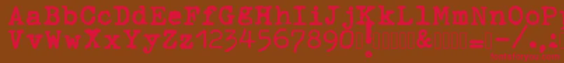 ahabeshastypewriter Font – Red Fonts on Brown Background