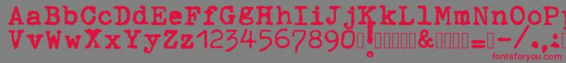 ahabeshastypewriter Font – Red Fonts on Gray Background