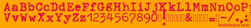 ahabeshastypewriter-fontti – punaiset fontit oranssilla taustalla