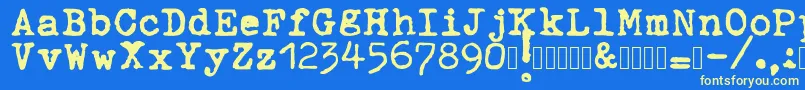 ahabeshastypewriter Font – Yellow Fonts on Blue Background