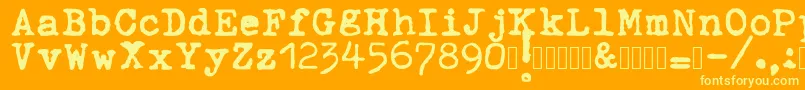 ahabeshastypewriter Font – Yellow Fonts on Orange Background